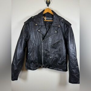 X Element Men’s Motorcycle Jacket Retro Leather Heavy! XL (58) Black